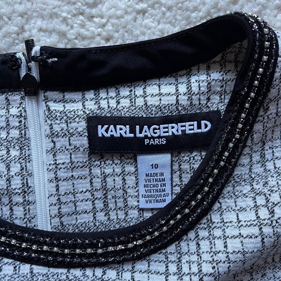 NWOT Karl Lagerfeld Casual Tweed Pencil Dress Size 10 - Picture 4 of 14